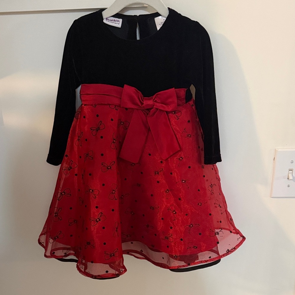 Blueberi Boulevard Black and Red Formal Kids Dress
